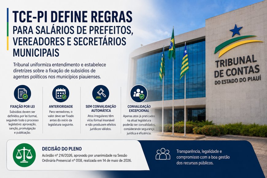 TCE-PI uniformiza entendimento sobre fixação de subsídios de agentes políticos municipais